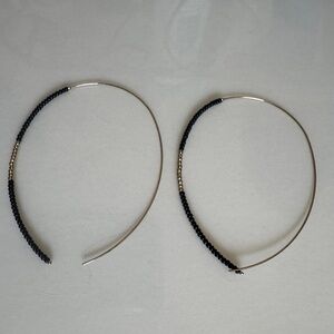 Park Lane Black and Gold Beaded Hoop Earrings